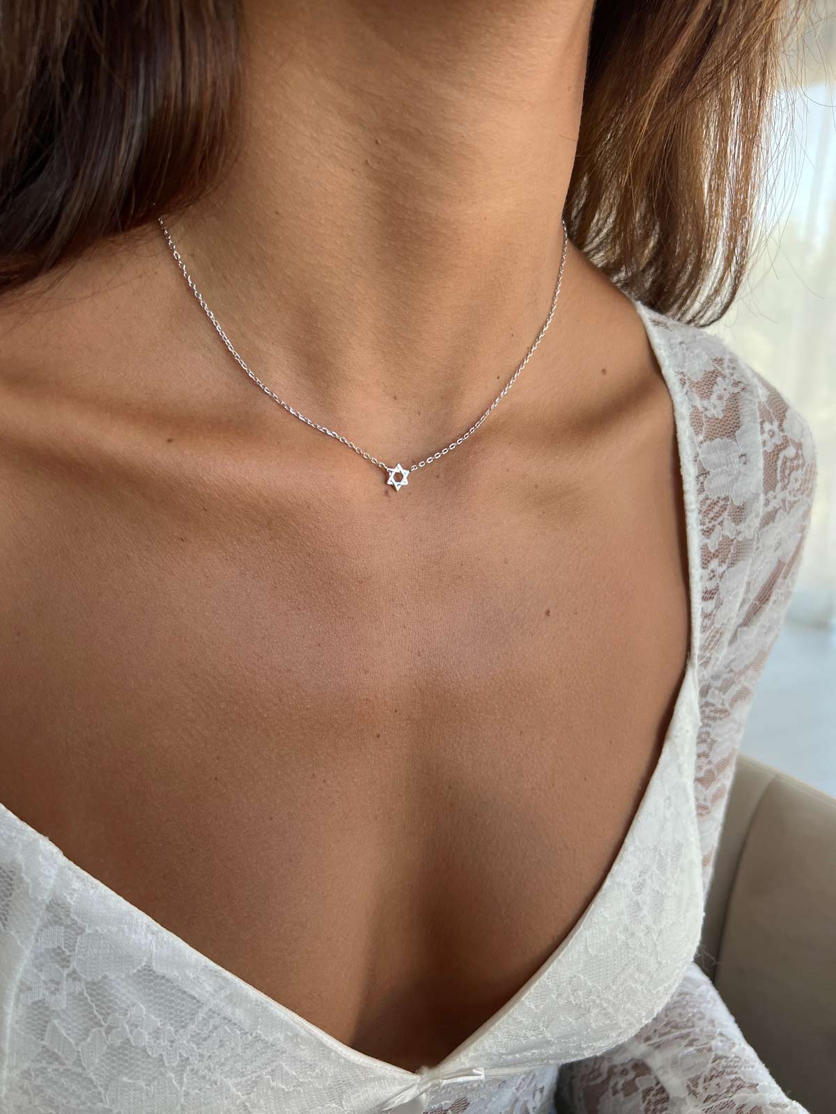 שרשרת מגן דוד חלק