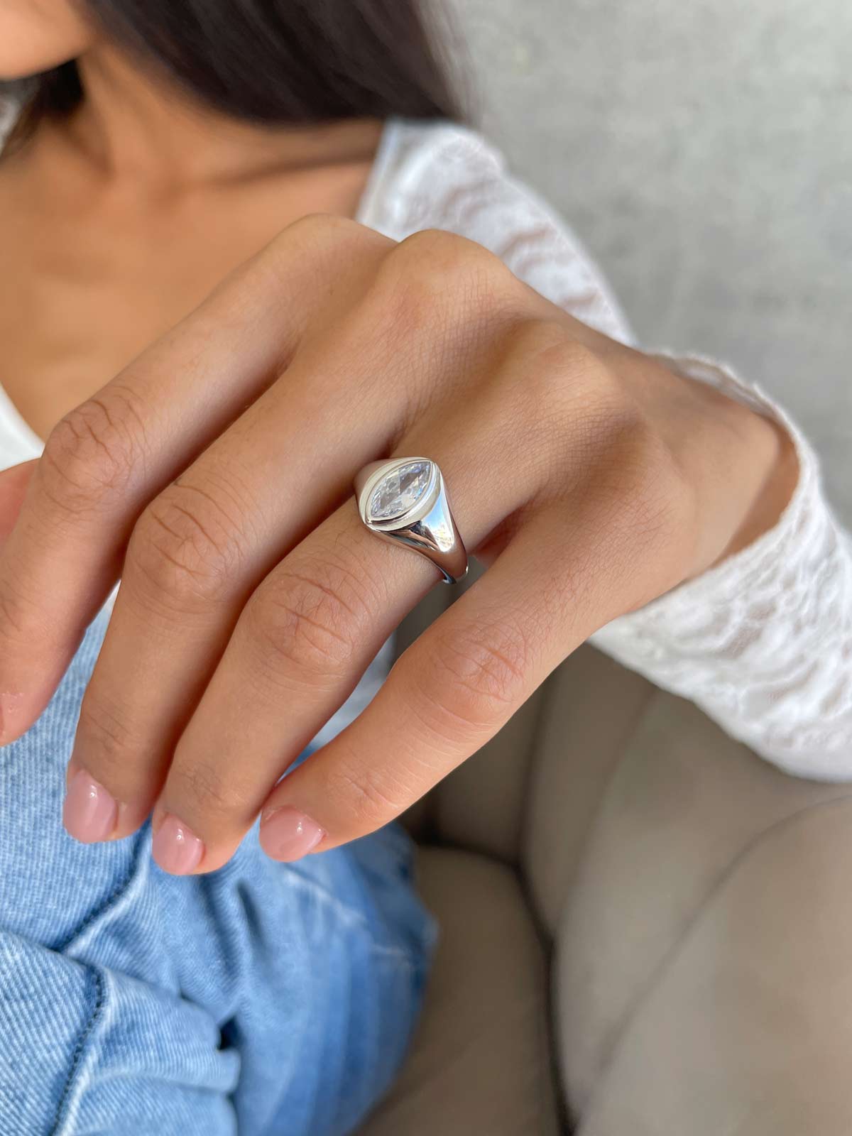 טבעת סוליטר מרקיזה