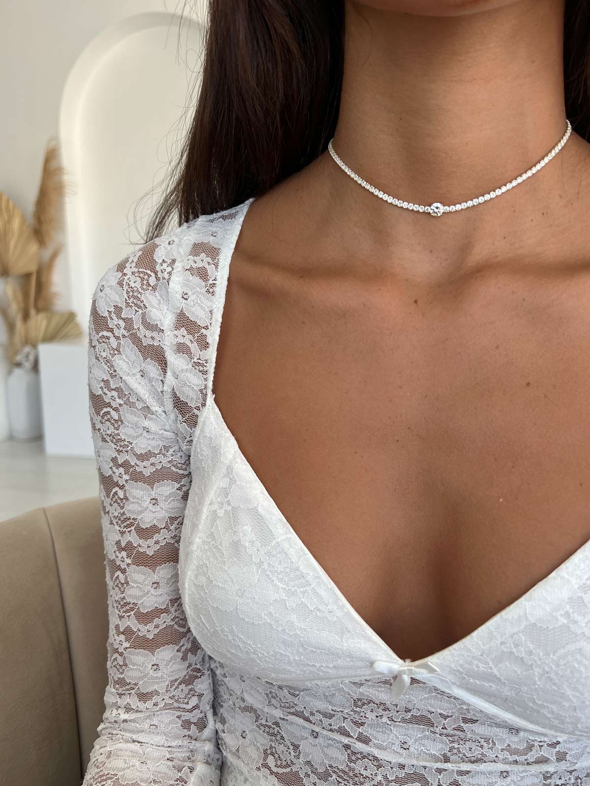 שרשרת צ'וקר טניס סוליטר