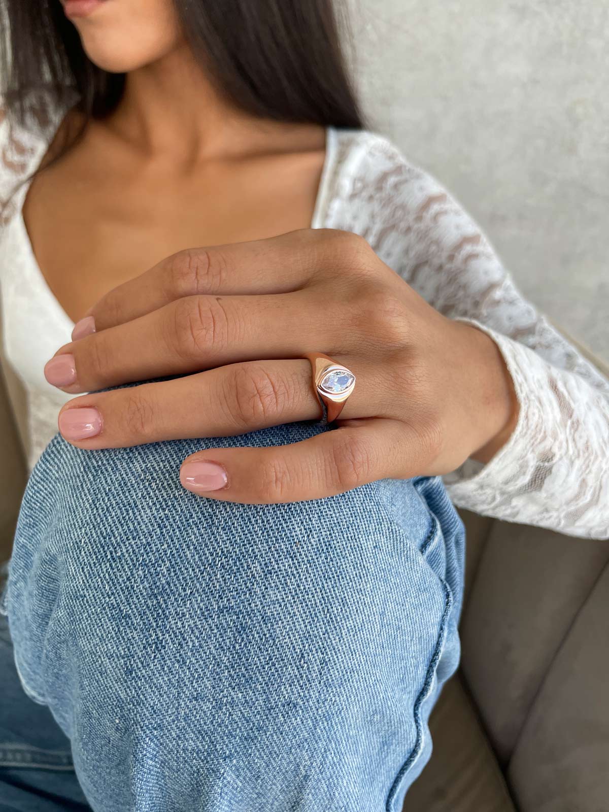 טבעת סוליטר מרקיזה