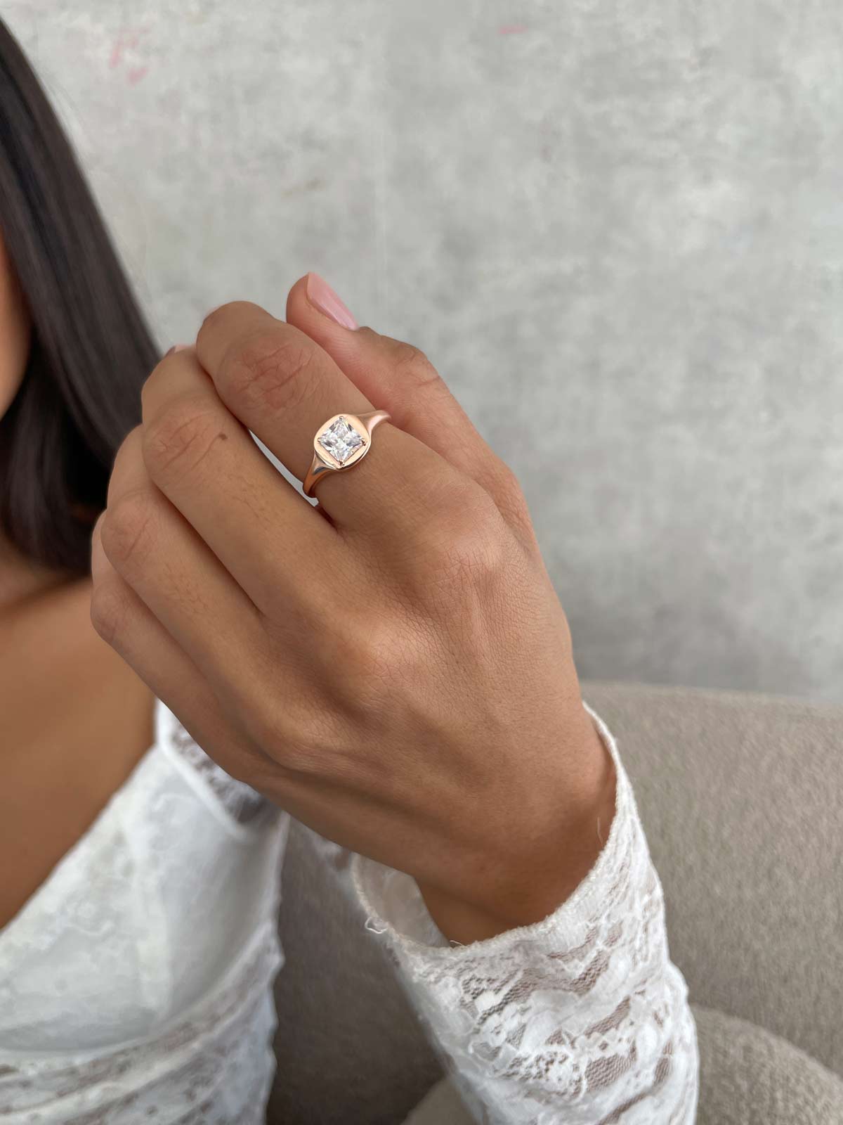 טבעת סוליטר מרובע