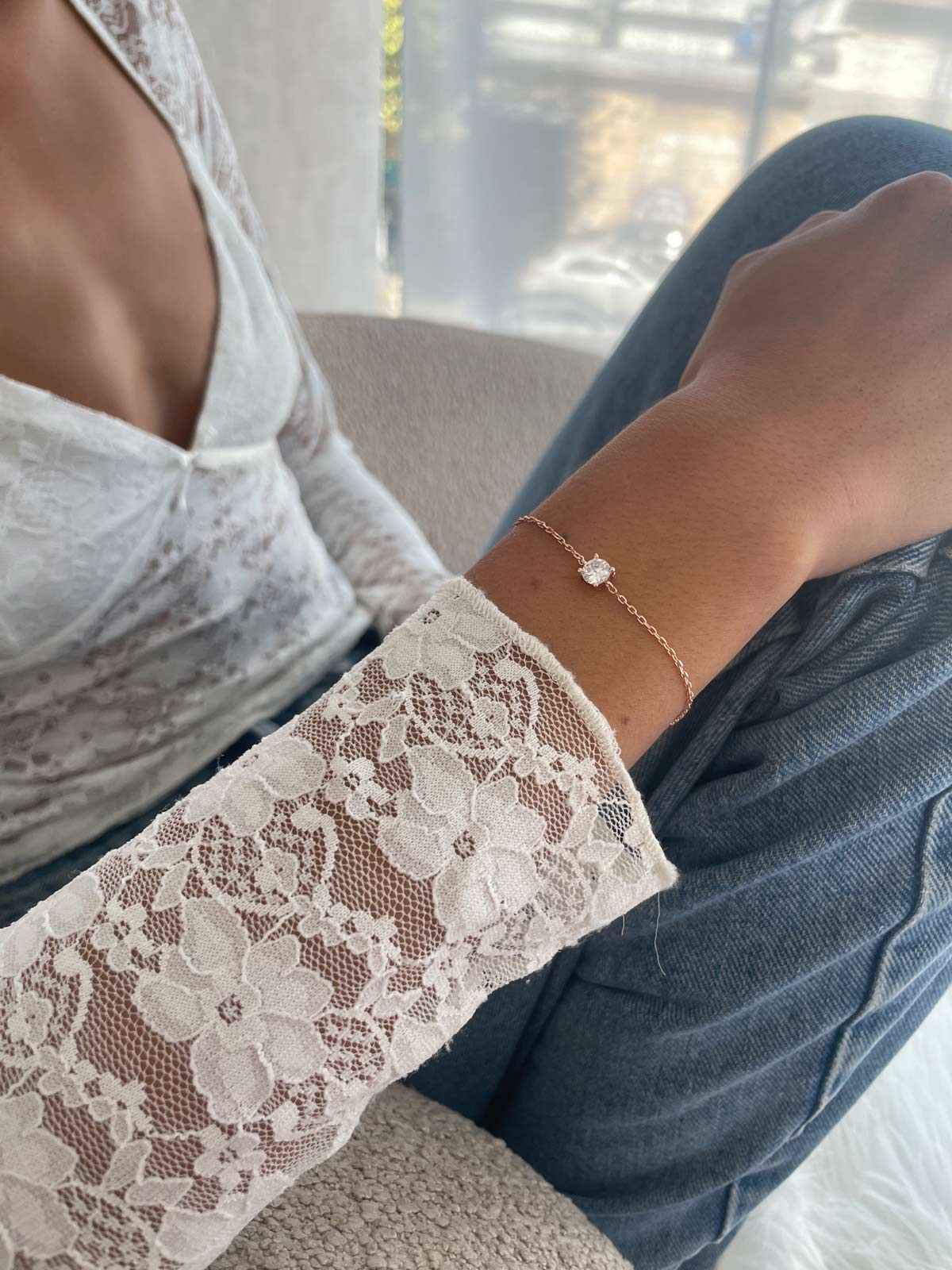 צמיד עדין סוליטר