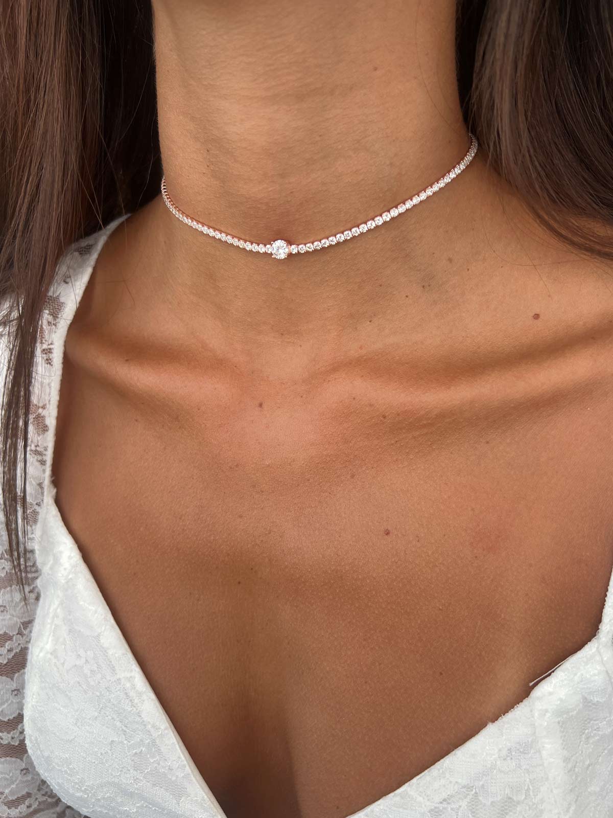 שרשרת צ'וקר טניס סוליטר