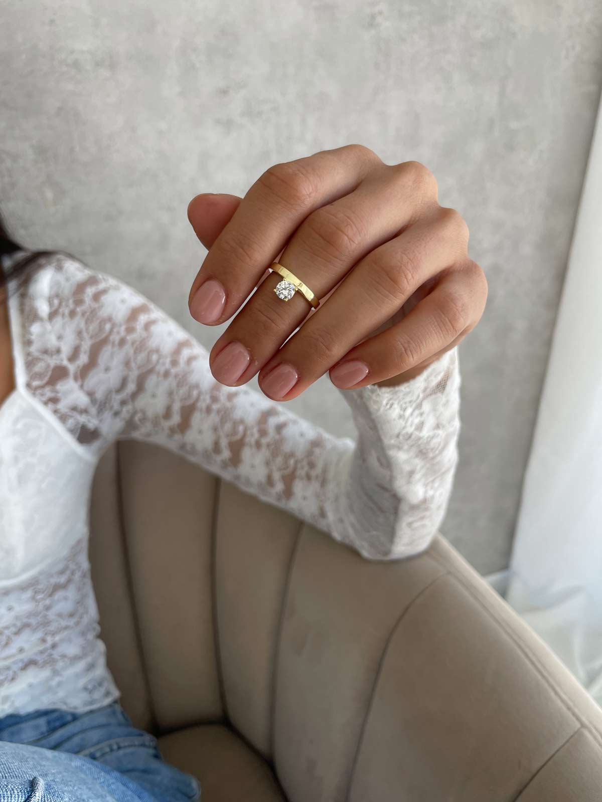 טבעת אמצע / טבעת זרת סוליטר