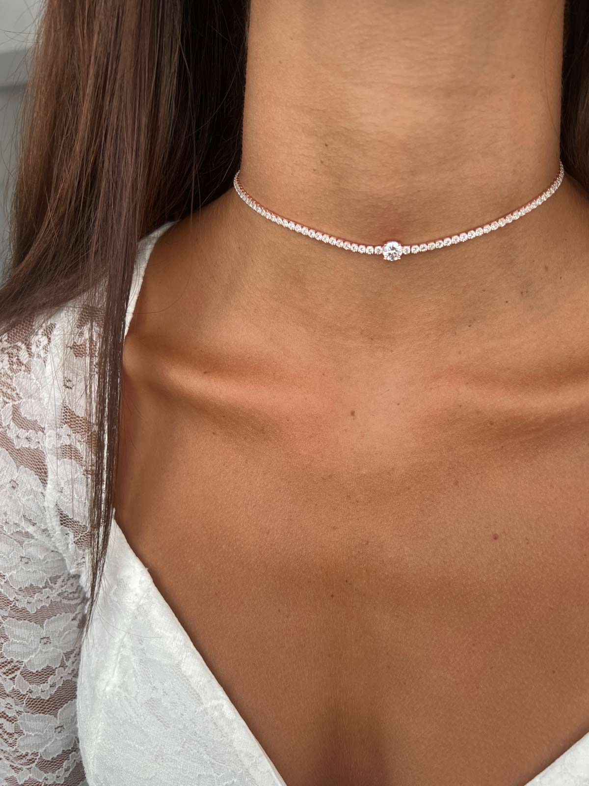 שרשרת צ'וקר טניס סוליטר