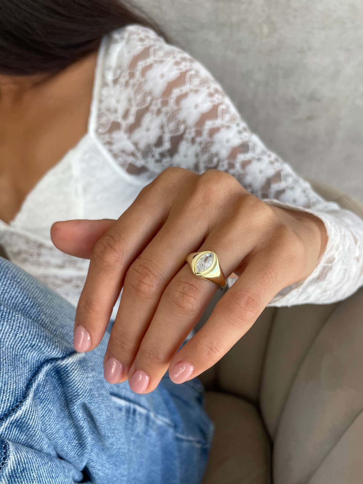 טבעת סוליטר מרקיזה