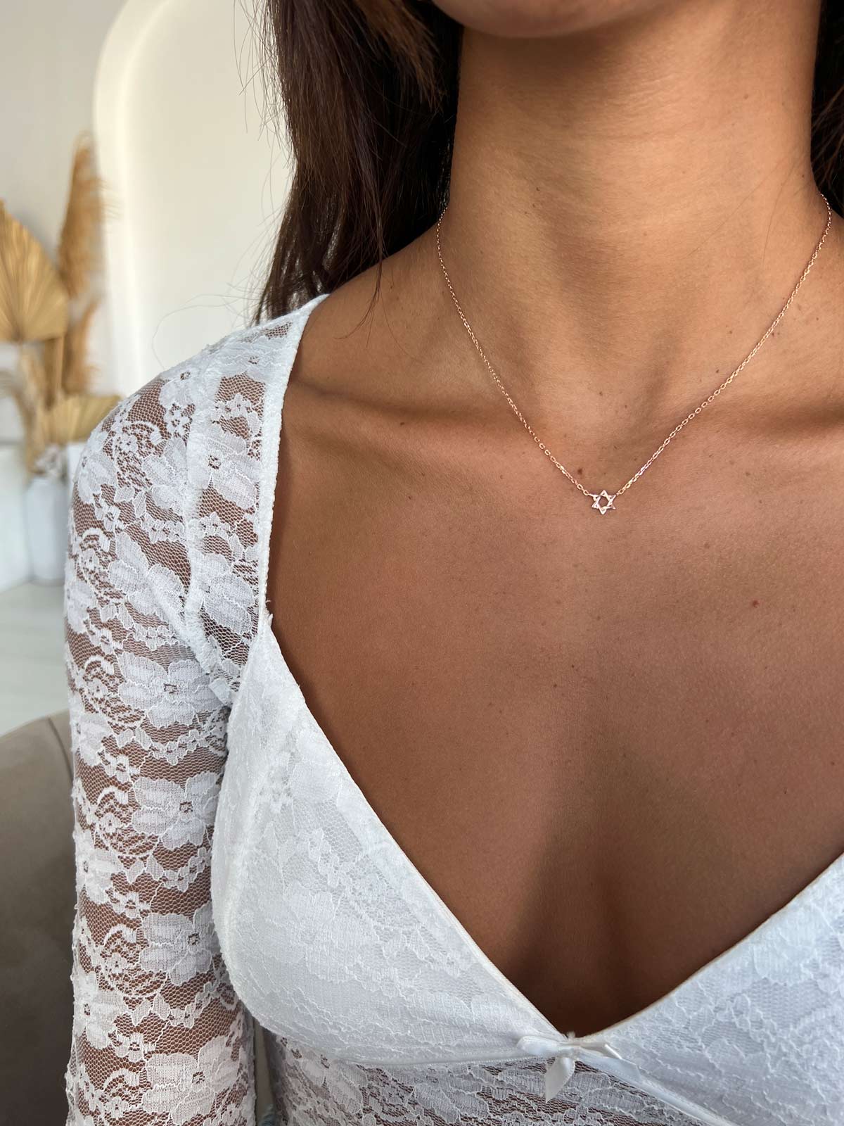 שרשרת מגן דוד חלק