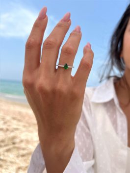 טבעת טיפה קטנה ירוקה