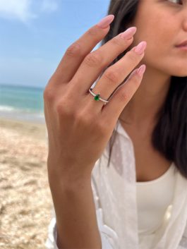 טבעת טיפה קטנה ירוקה